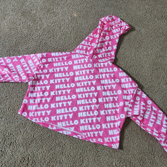 SHEIN x Hello Kitty Pink Cropped Hooded Sweater - Picture 2 of 6